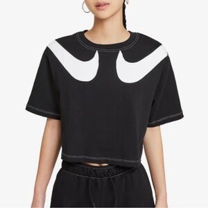 Nike AS W Nike Sportswear SWSH GX MOD CROP SS T Black Size S